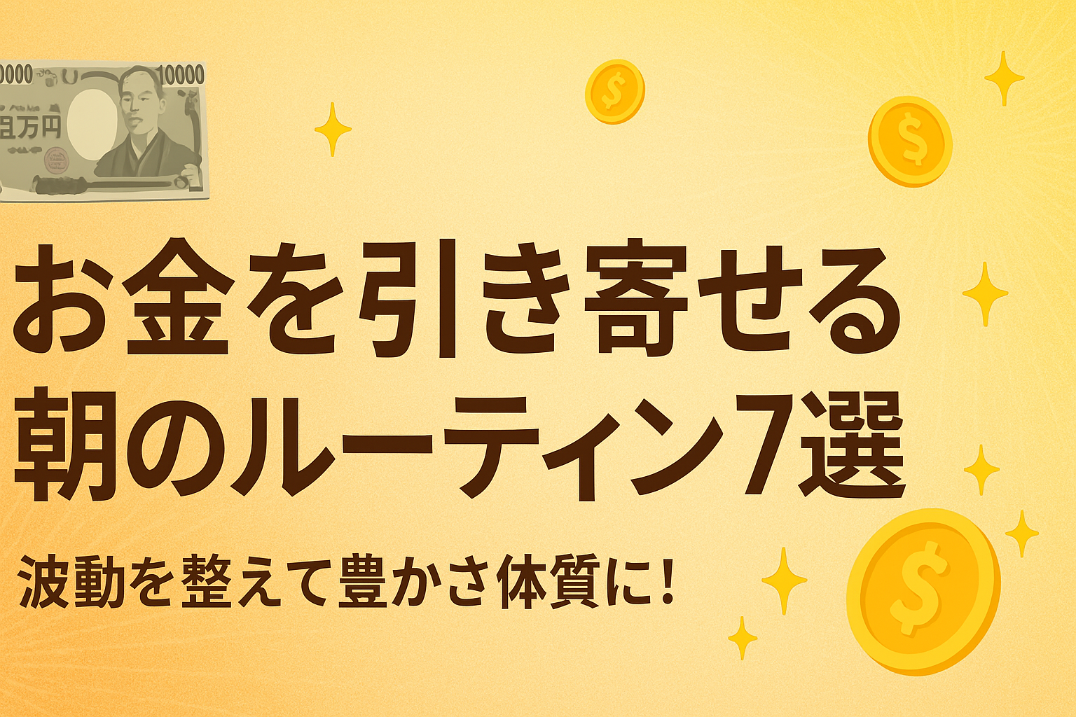 💴 お金を引き寄せる朝のルーティン7選｜波動を整えて豊かさ体質に！